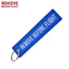 Keychains Remove Before Flight Tag Airworthy Key Chains Red Embroidery Keyring Chain For Aviation Tags OEM Fashion Jewelry