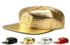 2017 luksusowe 50 -procentowe czapki baseballowe sztuczne skórzane złotą krinkę nożycową kokchadę Krokodyl Strapback Hats Hip Hop Dj Rap Hats Men Men Djan Prezent7671574