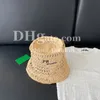 Полая вязаная шляпа Дизайнер бренд соломенная шляпа Письмо Печать рыбацкая шляпа для мужчин Женщины лето на открытом воздухе.