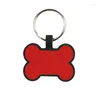 Dog Tag Creative Kechaines en forme d'os bricolage Food Grade Silicone Pet Id Carte Tags Clécherie Keychain SN4129