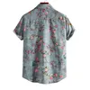 Casual shirts voor heren vintage bloemenpatroon Hawaiiaans shirt Men Korte mouw Casual Summer Beach Wear Shirts Holiday Vacation Aloha Shirt Chemise XL 240424