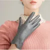 Autumn and Winter Women's orygine skórzane rękawiczki 100% rękawiczki owczej żeński