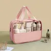 Print Transparent Cosmetic Bag Large Capacity Stitched Handbag Sweet Macaron Toiletry Bag Travel Portable Storage Bag