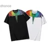 Ins Fashion Brand MB Mous à manches courtes et couple pour femmes Coloreful Feather Wings Classic Half T-shirt TLSM