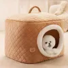 Huizen Winter Deep Sleep Cat Bed Soft Warm Pet Cushion House Cozy Dog Cat Basket Tent Cat Mat Bag Cave voor kleine middelgrote hondenkatten