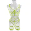 Dames slipje mirabelle neon sexy ondergoed dames lichaam ondergoed sexy kleding transparante bh exotische set van 4 kant intimatel2404