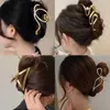 Haarclips Bruiltes Nieuwe mode -metalen haar klauwclips Vintage Cross Geometric Hair Clips Bath Crab Hairgrip Hairpin Berrete klemmen Haaraccessoires 240426