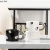 Mugs Creative Electroplated Ceramic Mug Office Large Handle Coffee Home Breakfast Cup Juice Milk Cups Couple Water