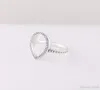 925 Sterling Silver Tear Drop Wedding Ring Original Box Set för CZ Diamond Hollow Teardrop Rings for Women Gift Jewelry3115363