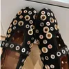 2024 Lady Sheepskin Leather Ladies Flat Heels Sandals Shoes Ballet Round Toe Hollow Out Buckle Summer Europe and America Catwalk Slip-On Net Rivets Siz 34-43 Strap