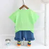 Kleidungsstücke Sommer Baumwolle Kinder Kinder Mädchen Kleidung Cartoon Tasche T-Shirts Shorts 2pcs/Set Kids Fashion Kleinkind Tracksuiten 0-5 Jahre