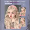 Wig Golden Femmes longs Sweet Lolita laine Curly Natural Simulation Full Human Head Cover