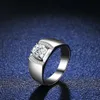 Sier 925 Sterling Geplateerde volledige diamant mossan diamantring Seiko Solid Grand Boss Mannelijke ring Diamantring Tiktok