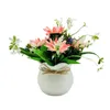 Fleurs décoratives Artificial Potted Flower Wedding Faux Elegant Plantes For Home Office Decor 5 Head Intérieur