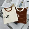 Design Letter Embroidery T Shirts Round Neck Short Sleeve Tops Women Contrast Color Loose Tees Cotton Quick Dry T Shirts