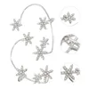 Backs Earrings Silver Snowflake Clip On Hook Rhinestone Crystal Cuff Earhook Gift Miss