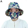 Berets Dust Priouce Sun Hat с маской цветочные яркие цвета солнечный защитник для наружных работ.