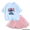 Set di abbigliamento Summer Fashion Korean Children Abiti abiti da 3-14 anni SCAGLIO SCIPPIO SCIPO MASH GONNA TUTU SCHIT