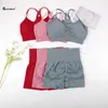 Women's Tracksuits CHREISURE Seamless Sports Set Womens 2PCS Yoga Set Fitness Bra with Bicycle Shorts Gym Elastic Exercise Set Activity Clothing 240424