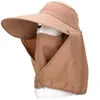 Chapeaux à bord large en coton polyester amovible masque UV UV Protective à bords fraîches Soleil Premium Soleil