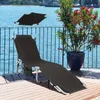 Camp Furniture 1pc Foldable Lounge Chair Outdoor Adjustable Beach Patio And Pool Recliner With Sun Shade