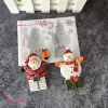 金型クリスマスサンタソックス雪だるまシリコーンキャンディークラフト樹脂ツールカップケーキベーキング型フォンダンケーキデコレーションツール