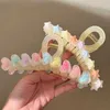 Klemmen mode zoete haarklauwen voor vrouwen kleurrijke hartster grote klauw clips zomer meisjes haar accessoreis kawaii y2k haarspeld sieraden y240425