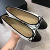 dames schoenen sandalen ontwerper slippers ballet plat kanaal merk gewatteerd lederen bowknot ronde dames schoen lederen jurk ontwerper schoenen ballet flat hiel luxe schoen