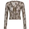 Cardigans American Sexy Lace Zie Cardigan Mujer Vneck Crop Top Slim Fit Tops Women Y2K Egirl Long Sleeve Allmatch -shirts