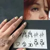 Tattoo -overdracht Waterdichte tijdelijke Tattoo Sticker Flame Love Heart Flower Star Selfie Body Art Fake Tatto Flash Tatoo on Finger for Men Women 240426