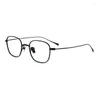 Sonnenbrillen rahmen reine Titan -Brille Rahmen Retro Square Vollgeschäftsmänner Myopic Byeglasses