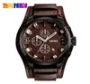 Skmei New Fashion Sport Quartz Watches Men Luxury Business Leather Watch Waterproof Wristwatches Male Clocio LeLogio Masculino3877727