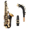 Saxophone saxophone peinture noire eflat sax en laiton eb alto saxophone alto sax avec saxophone bouth ponder instruments instruments de musique