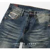 Heren jeans retro blauwe heren jeans gewassen met match street smart broek potloodbroek casual trend street heren jeansl2404