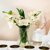 Decorative Flowers Orchid Artificial Flower Arrangement With Vase White