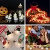 6/12/24Pack Flameless LED Candles with Remote Control Tea Lights with Flickering Flame Tea Lights Halloween Christmas Home Decor 240416