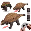 RC Dinosaur Kids Toy Remote Control con leggero regalo di compleanno per bambini con radiocontrollo elettrico Ankylosaurus 240417