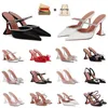 Scarpe amina muaddi Begum Begum Crystalled Pumps Pumps Sandals Designer di lusso da donna vestito scarpa vera e veli