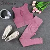 Chrleisure 12st Seamless Yoga Set Women Gym Set Crop Top Bh Scrunch Legings Workout Outfit Fitness Wear Sports Surs 240425