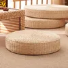 Kudde praktisk rundform Straw Weave Handgjorda golv pouf utsökt utförande bekväm att sitta för yoga