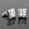 Luxemerk diamant manchetknopen voor heren shirts sieraden nieuwigheid knop Franse stijl goud kristallen manchet links 240412