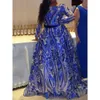 En Bury Arabic Line Glitter Sequined Dresses Evening Dubai Marockan Kaftan Women Formella festklänningar Långärmar Prom Dress Special Ocn Rabic