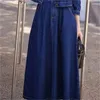 Vestidos de trabalho Estação européia de estilo ocidental, redução da saia jeans da saia Mulheres na primavera 2024 Jaqueta curta casual de meia peça