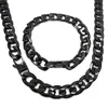 Strands 12mm Gun Black Vintage Jewelry Stainless Steel Necklace Suitable for Men Women Curled Cuban Chain Length 18 -36 Mens Necklace Direct Shipping 240424