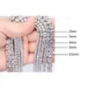 Real Solid 10k Gold 3 mm - 5 mm de large Pass Diamond Diamond Test Moisanite Diamond Tennis Collier / Bracelet Chaîne pour les bijoux fins