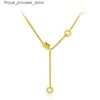 Pendant Necklaces Gold Au750 Necklace Womens Niche Design 24K Kravik Chain Small Waist 999 Pendant Trend Simple Gift Womens Necklace Q240426