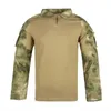 Tactische T-shirts Mens Outdoor Tactical Wanding T-shirtjacht Camouflage Lange mouwen jacht klimmende shirt Heren Ademend sportkleding 240426