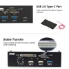 Drives Sunshinetipway STW 5.25 "Internt kortläsare Media Multifunktion Dashboard PC Front Panel Typec USB 3.1 USB 3.0 Support CF