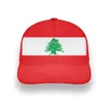 Libanon Youth Hat DIY Anpassat namn Nummer LBN CAP Nation Flag Arabiska arabiska libanesiska land Print PO Baseball Caps9002852
