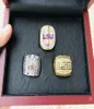 LSU 3PCS 2003 2007 2018 Tigers Nationals Team S Ring With Wood Box Souvenir Men Fan Gift 2019 2020 Wholesal3184303